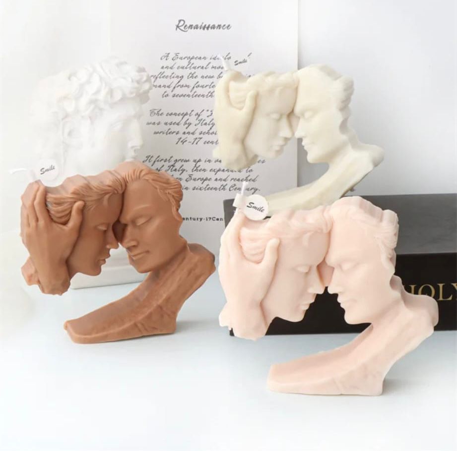 Candela Profumata nordica viso umano in cera di soia