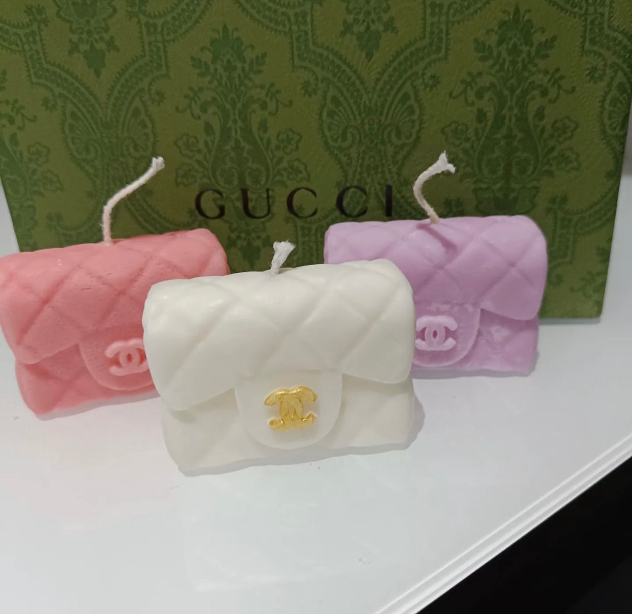 Box Candele Profumate Linea Luxury Logate mini bag in cera di soia per i tuoi eventi