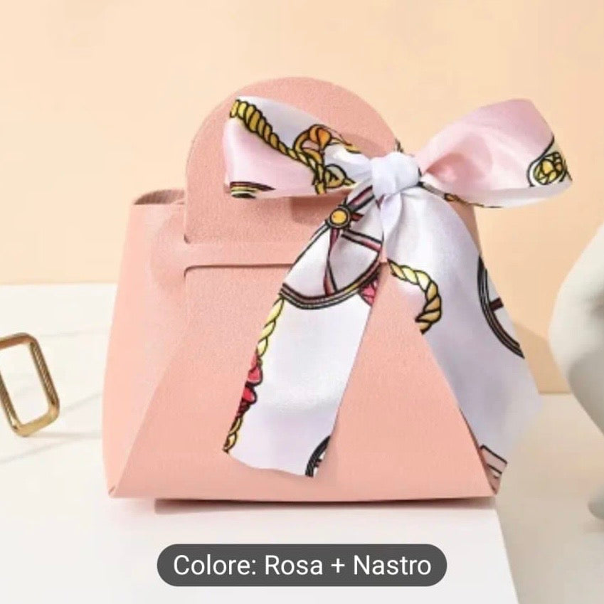 Borsetta in similpelle con fiocco