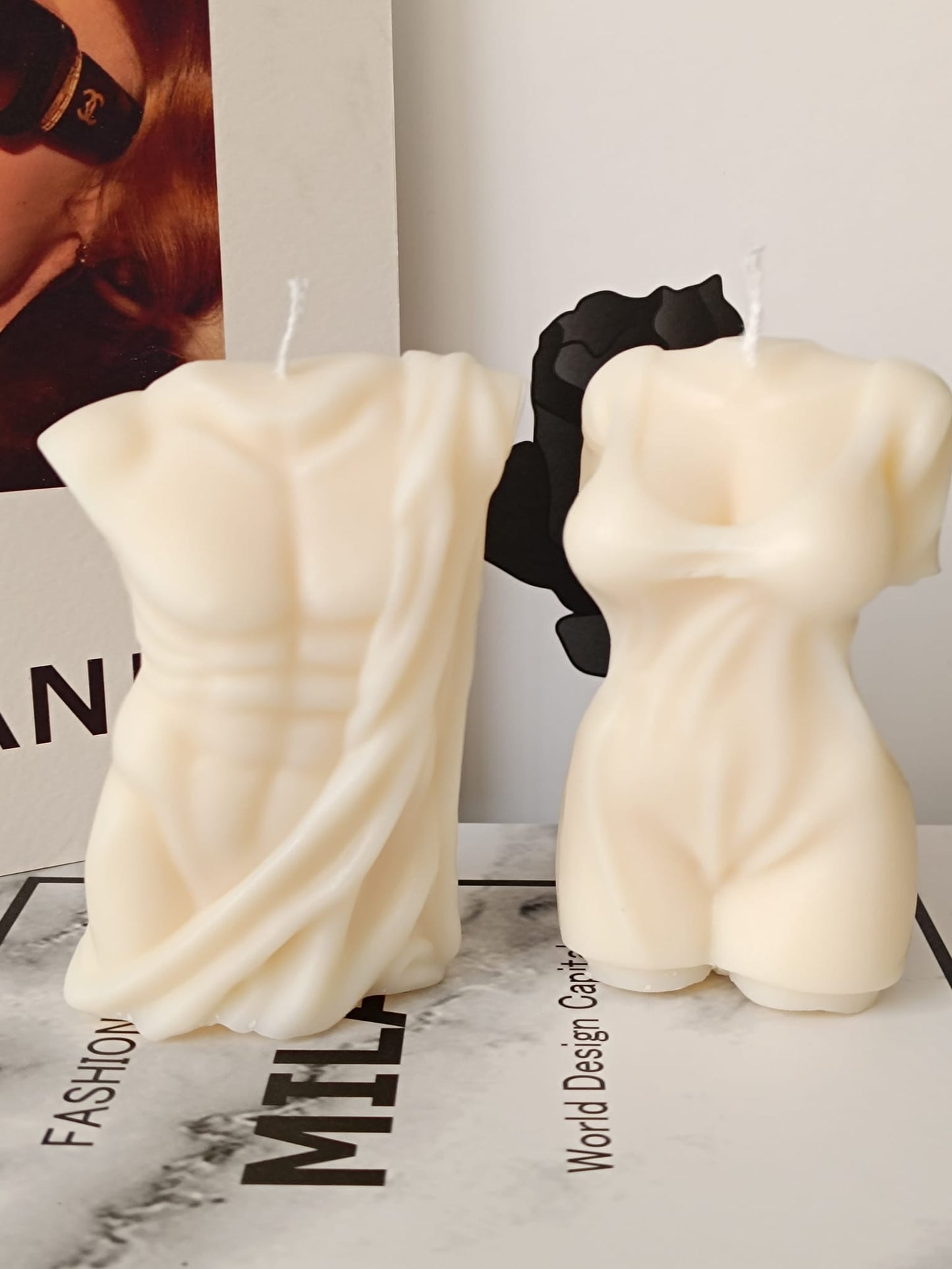 Coppia Candele Profumate Busto Uomo e Donna